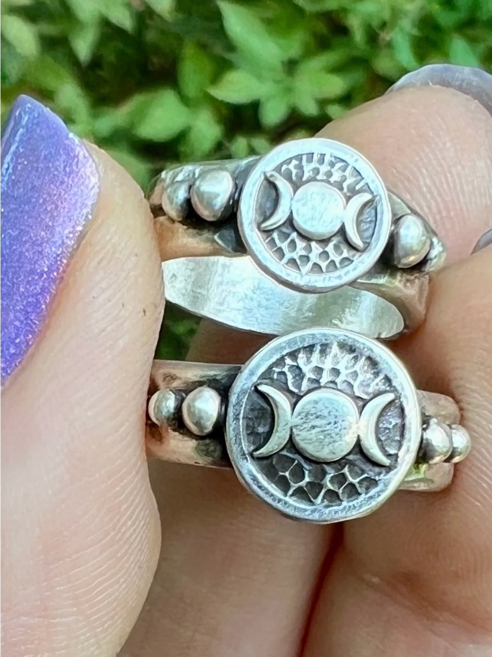 Triple Moon Goddess Ring Sterling Silver Ring-Size 6, NEW